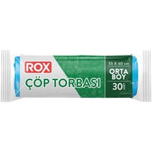 5 Adet Rox Çöp Torbası Orta Boy 55X60 cm 30'lu