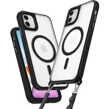 iPhone 12 Kılıf Enka Magsafe Silikon Kılıf - Siyah