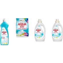 Boron Aquabor Doğal Mineralli Elde Bulaşık + 4 kg Renkliler + Sıvı Beyaz  + Sıvı Beyaz 4 Lü Set