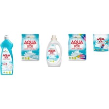 Boron Aquabor Doğal Mineralli Elde Bulaşık + 4 kg Beyaz + Sıvı Beyaz + 4 kg Renkliler + Tablet 5 Li Set