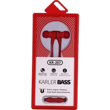 Karler Bass KR-207 Mıknatıslı Kablolu Kulaklık - Kırmızı