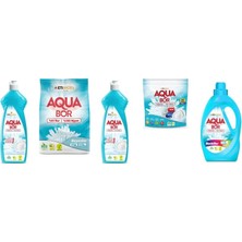 Boron Aquabor Doğal Mineralli Bulaşık + 4kg Beyaz + Bulaşık + Tablet + Sıvı Renkliler Set