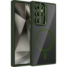 Samsung Galaxy S25 Ultra Remim Lensli Magsafe Standlı Kapak - Koyu Yeşil