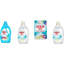 Aquabor Doğal Mineralli Sıvı Renkliler + Sıvı Beyaz + 4 kg Renkliler + Sıvı Beyaz  4 Lü Set