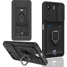 Xiaomi Redmi 13C Kılıf Zuma Kartvizitli Yüzüklü Silikon - Siyah