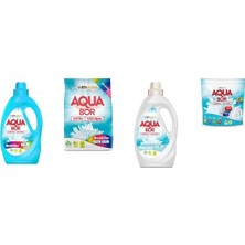 Aquabor Doğal Mineralli Sıvı Renkliler + 4 kg Renkliler + Sıvı Beyaz + Tablet 4 Lü Set