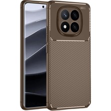 Xiaomi Redmi Note 14 Pro 4g Kılıf Auto Focus Karbon Kapak - Kahverengi