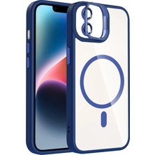 Apple iPhone 11 Remim Lensli Magsafe Standlı Kapak - Lacivert