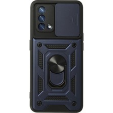 Oppo A74 4g Kılıf Pars Lens Yüzüklü Silikon - Lacivert