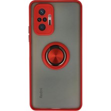 Xiaomi Redmi Note 10 Pro Kılıf Montreal Yüzüklü Silikon Kapak - Kırmızı