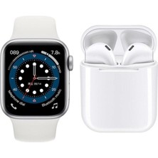 Normadia T500 Akıllı Saat ve I12 Tws Kablosuz Kulaklık Beyaz Ikili Set