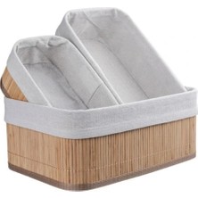 PremiumPort Doğa Dostu Bambu Sepet Seti, Şık ve Hafif Saklama Çözümü