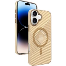 iPhone 16 Stella Pc Sert Magsafe Kılıf - Gold