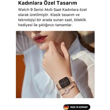 Normadia Kadın Akıllı Saat Spor ve Sağlık Sensörlü 3 Kordonlu Watch 9 Plus Pembe
