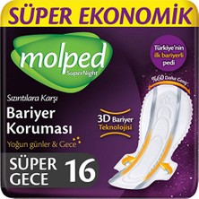 Molped Antibakteriyel Süper Ekonomik Gece 16'lı