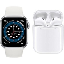 Normadia T500 Akıllı Saat ve I12 Tws Kablosuz Kulaklık Beyaz Set