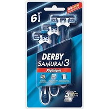 5 Adet Derby Samurai 3 Platinum Tıraş Bıçağı 6'lı