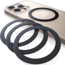 Özbience Çok Amaçlı Siyah Mıknatıslı Metal Magsafe Halka Yüzük (1 Adet)