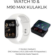 Normadia Akıllı Saat 10 Series ve M90 Max Enc Bluetooth Kulaklık Seti