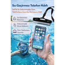 Özbience Su Geçirmez Dokunmatik Telefon Kılıfı - Boyun Askılı, Tüm Telefonlara Uygun