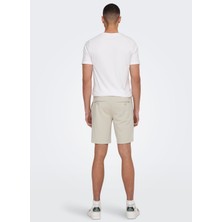 Only & Sons Ekru Erkek Normal Fit Desenli Şort Onsmark Shorts 0209 Noos
