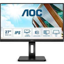 27 Aoc Q27P2Q IPS 4ms 75MHZ 1xvga 1xhdmı 1xdp 1xdvı 2k Qhd 2560X1440 Hoparlör Yükseklik Ayarı Pıvot Vesa Siyah