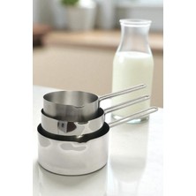 PremiumPort 3’lü Paslanmaz Çelik Sütlük ve Sosluk Seti, 12-14-16 cm