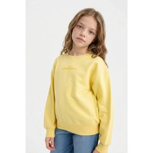 DeFacto Relax Fit Baskılı Sweatshirt Kız Çocuk E6782A826SP