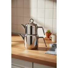 PremiumPort Mini Paslanmaz Çelik Çaydanlık Takımı, Şık ve Dayanıklı Tasarım