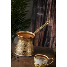 PremiumPort 6 Kişilik Döküm Cezve, Indüksiyon Uyumu, Gold Renk, 390 ml