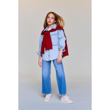 DeFacto %100 Pamuk 90's Wide Leg Geniş Paça Jean Pantolon Kız Çocuk G4648A826SM