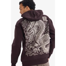 DeFacto Pamuklu Boxy Fit Kapüşonlu Baskılı Sweatshirt F8188AX26SP