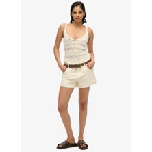 Superdry Normal Bel Normal Ekru Kadın Denim Şort W7110448A