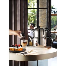 PremiumPort 4 Parça Çelik Çaydanlık Seti, Üst Demlik 1.2l, Alt Demlik 2.25L