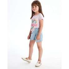 Lc Waikiki Yeni Sezon Beli Lastikli Kız Bebek Jean Şort Etek