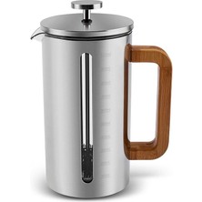 PremiumPort Borosilikat Cam ve Çelik French Press 1000 Ml, Şık ve Kullanışlı Tasarım
