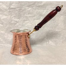 PremiumPort 7 Kişilik Ahşap Kulplu Bakır Cezve, Şık ve Dayanıklı Tasarım