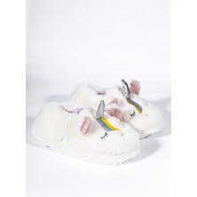 Peluche Beyaz Kız Çocuk Ev Ayakkabısı 25C-A-1