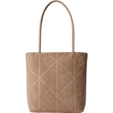 Calvin Klein %100 Inek Süet Vizon Kadın Tote Çanta LV04F3335GVFU