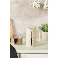 PremiumPort 1000 ml French Press Krem, Şık ve Kullanışlı Çay ve Kahve Demleme Aracı