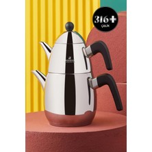 PremiumPort Paslanmaz Çelik Indüksiyon Tabanlı Çaydanlık Takımı, Dayanıklı ve Şık Tasarım