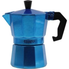 PremiumPort Mavi Alüminyum Piccolo Moka Pot 6 Fincan, Şıklık ve Fonksiyonellik