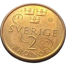 Yediotuz Digital Pazarlama Isveç 2 Kron Madeni Koleksiyon Yabancı Para Eski Hediye Antika Darpane Numismatik Para