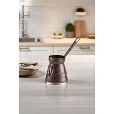 PremiumPort Istiridye Desenli Döküm Cezve, 6 Kişilik, Indüksiyon Uyumlu, 450 ml