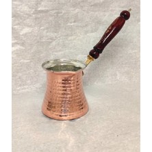 PremiumPort 5 Kişilik Ahşap Kulp Bakır Cezve, Şık ve Dayanıklı Tasarım