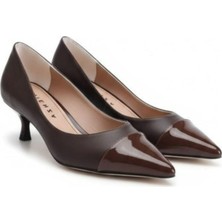 Emienza Shıny 1.sınıf Vegan Deri Maskaretli Sivri Burun Bayan Topuklu Ayakkabı