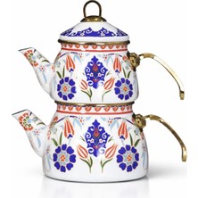 PremiumPort Mini Emaye Çaydanlık, Şık ve Dayanıklı Mavi Renkli Tasarım