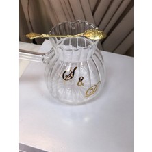 PremiumPort Harfli Cam Cezve, Kişiye Özel, Nişan ve Damat Temalı, Şık ve Zarif