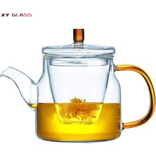 PremiumPort Cam Demlik, Süzgeçli, Gold Sap, 800 Ml, Şık ve Pratik Çay Demleme