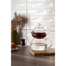 PremiumPort Mini Borosilikat Çaydanlık Takımı, 0.76-1.3 Lt, Şık ve Dayanıklı Tasarım